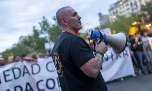 Daniel Esteve, líder de Desokupa, durante una manifestación de la plataforma ultra.