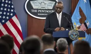 El secretario de Defensa de Estados Unidos, Lloyd Austin, durante una conferencia de prensa en el Pentágono, en Washington.