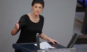 La líder de la Alianza Sahra Wagenknecht (BSW), Sahra Wagenknecht, durante una sesión en el parlamento alemán 'Bundestag' en Berlín, Alemania