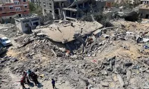 Foto de archivo de los escombros de un edificio tras los bombardeos de Israel en el barrio de Al-Sabra, en Gaza, a 27 de junio de 2024.