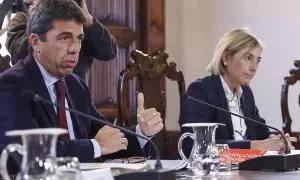 El president de la Generalitat valenciana, Carlos Mazón, y la consellera de Justicia e Interior, Elisa Núñez, a 30 de octubre de 2023.