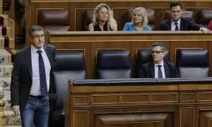 El portavoz del PSOE, Patxi López, en el Congreso este jueves 4 de julio.