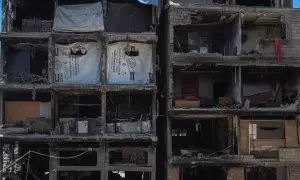 3 de julio de 2024. Un edificio destrozado por la guerra en Gaza el 3 de julio.