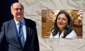 El alcalde de Zafra, Juan Carlos Fernández, junto a otra de la escritora Dulce Chacón. Imágenes de archivo.