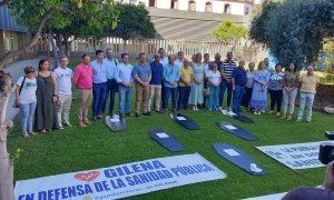 Los alcaldes, en la Diputación de Sevilla, este martes.