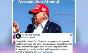 La impactante foto de 'The New York Times' con lo que parece el rastro de la bala dirigida a Trump