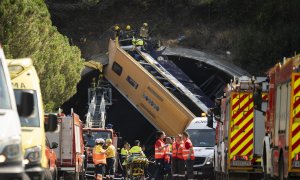 17/07/2024 Tres personas han resultado heridas críticas y una grave en el accidente de un autocar que tuvo lugar en Pineda (Barcelona). Foto de archivo.