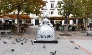 Una menina ubicada la Plaza de Santa Ana, a 2 de noviembre de 2021, en Madrid.