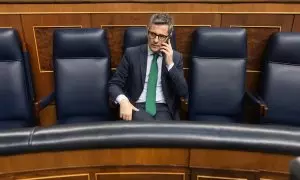 El ministro de Presidencia y Justicia, Félix Bolaños, en el Congreso de los Diputados.