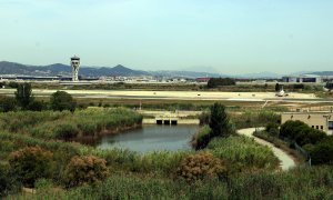 Pistes de l'aeroport del Prat vistes des del mirador de l'Illa