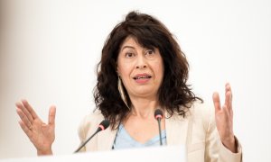 La ministra de Igualdad, Ana Redondo, interviene durante la clausura de la jornada ‘Impacto de la igualdad de género en el crecimiento empresarial’, en la Cámara de España, a 4 de julio de 2024, en Madrid (España).