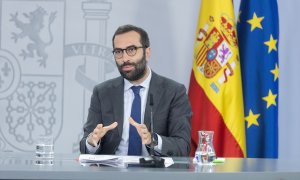 El ministro de Economía, Comercio y Turismo, Carlos Cuerpo, durante una rueda de prensa posterior al Consejo de Ministros, en el Palacio de la Moncloa, a 16 de julio de 2024, en Madrid (España).