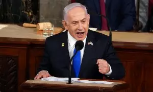 El primer ministro israelí, Benjamin Netanyahu, se dirige al Congreso de EEUU.