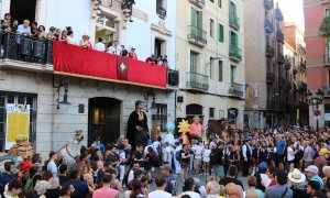 La plaça de la Vila de Gràcia moments abans del pregó del 2023