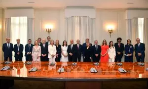 Los nuevo veinte vocales posan tras el primer pleno del octavo mandato del Consejo General del Poder Judicial (CGPJ), a 25 de julio de 2024