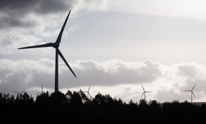 15 de marzo de 2024. aerogeneradores en el parque eólico de Vilachá, a 15 de marzo de 2024.