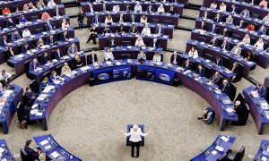 Foto de archivo de la presidenta de la Comisión Europea, Ursula Von der Leyen, en un discurso en el Parlamento Europeo, en Estrasburgo, a 18 de julio de 2024.