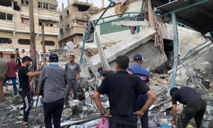 Imagen de archivo de un edificio en la Franja de Gaza tras ser bombardeado por el Ejército israelí.