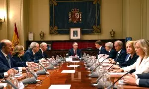 Los nuevo veinte vocales durante el primer pleno del octavo mandato del Consejo General del Poder Judicial (CGPJ), a 25 de julio de 2024.