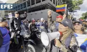 Chavistas marchan en Caracas respaldando el resultado oficial de las presidenciales