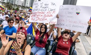 3 de agosto de 2024. Los residentes en Miami protestan en contra de los resultados electorales que dan la presidencia de Venezuela a Nicolás Maduro, a 3 de agosto de 2024.