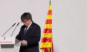 09/08/2024 Carles Puigdemont, en un acto organizado en el paseo Lluís Companys tras su vuelta a Catalunya. Foto de archivo.