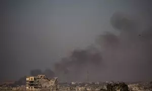 La ciudad palestina de Jan Yunis este jueves, tras los ataques del Ejército israelí.