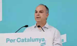 El secretari general de Junts, Jordi Turull, en roda de premsa aquest dilluns