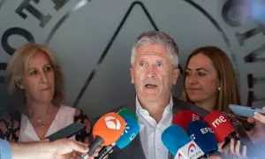 El ministro del Interior, Fernando Grande-Marlaska, atiende a medios a su llegada a presidir la reunión en Madrid, a 29 de julio de 2024.