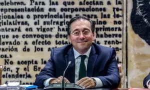 José Manuel Albares, a su llegada a comparecer ante la Comisión de Asuntos Exteriores, en el Senado, a 13 de agosto de 2024.