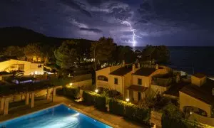 Tormenta eléctrica en Andratx (Mallorca).