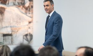 Foto de archivo del presidente del Gobierno, Pedro Sánchez, en una comparecencia en el Palacio de la Moncloa, Madrid.