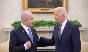 25 de julio de 2024. Joe Biden y Netanyahu en una reunión  en la Casa Blanca, el 25 de julio de 2024.