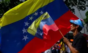 Banderas de Venezuela en una marcha en apoyo al presiudente Nicolás Maduro, en Caracas. REUTERS/Maxwell Briceno