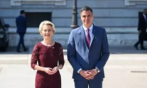 El presidente del Gobierno español, Pedro Sánchez, y la presidenta de la Comisión Europea, Ursula von der Leyen, en una imagen de archivo.