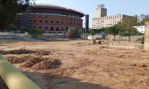 En total han talat 75 arbres del Parc de Joan Miró per les obres de la L8