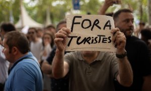 Foto de archivo de una manifestación contra la turistificación en Barcelona.