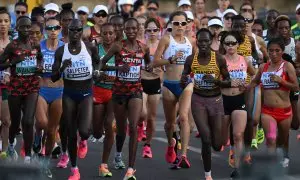 Imagen de archivo de la atleta ugandesa Rebecca Cheptegei durante el Campeonato Mundial de Atletismo en Budapest, el 26 de agosto de 2023.