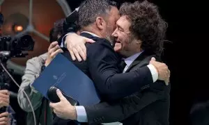 Santiago Abascal y Javier Milei, durante un acto en Madrid en 2004.