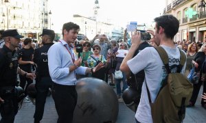 El agitador ultra Vito Quiles durante una concentración en Madrid.