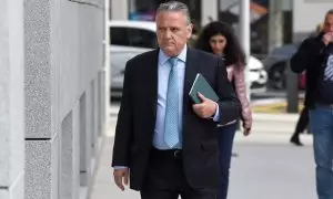 El ex senador del PP Alfredo Prada llega a la Audiencia Nacional, a 19 de marzo de 2024,.