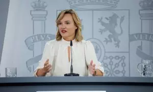 La ministra de Educación, Pilar Alegría, durante una rueda de prensa posterior a la reunión del Consejo de Ministros, en el Palacio de La Moncloa, a 10 de septiembre de 2024.