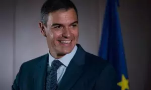 El presidente del Gobierno, Pedro Sánchez, durante su comparecencia ante los medios en Kushan (China).