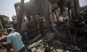 Edificio destruido en Gaza