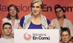 Ada Colau en l'acte de celebració del desè aniversari de Barcelona en Comú a la Nau Bostik.