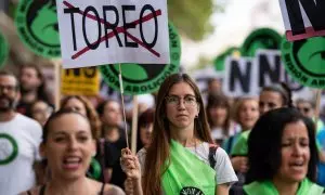 Manifestación antitaurina