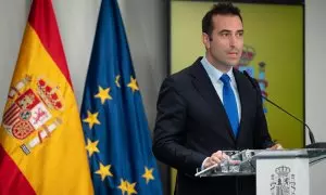 El ministro de Economía, Carlos Cuerpo, ofrece una rueda de prensa tras la Conferencia Sectorial para la Mejora Regulatoria y el Clima de Negocios este miércoles, en Madrid.