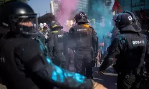 Concentración contra el congreso The District en Barcelona