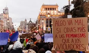 Manifestación convocada por el Movimiento Feminista de Madrid por el Día Internacional de la Mujer, a 8 de marzo de 2024, en Madrid (España).