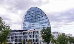 ARCHIVO | Fachada de la sede de BBVA, a 26 de septiembre de 2024, en Madrid (España).